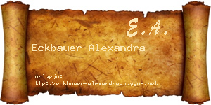 Eckbauer Alexandra névjegykártya